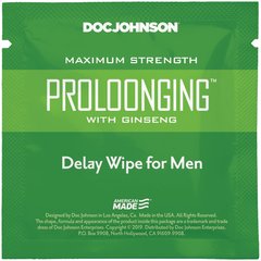Пролонгуюча серветка Doc Johnson Delay Wipe For Men з екстрактом женьшеню SO3486 фото