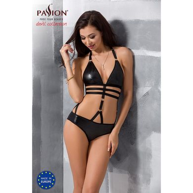 Сексуальне боді-монокіні Passion LAMIS BODY XXL/XXXL black, стрепи, блискуча ламе PS24803 фото