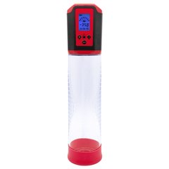 Автоматична вакуумна помпа Men Powerup Passion Pump Red, LED-табло, перезаряджувана, 8 режимів SO6226 фото