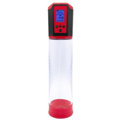 Автоматична вакуумна помпа Men Powerup Passion Pump Red, LED-табло, перезаряджувана, 8 режимів SO6226 фото