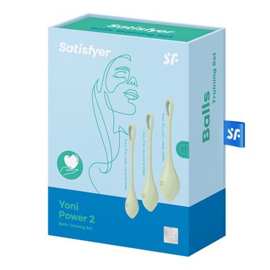 Набір йоні намистин Satisfyer Yoni Power 2 Light Green, диаметр 2-2,5-3см, вес 22-44-73гр SO5549 фото