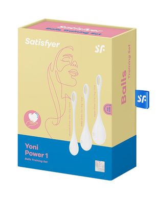 Набір йоні намистин Satisfyer Yoni Power 1 White, діаметр 2-2,5-3см, вага 22-46-74гр SO6735 фото