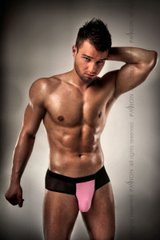 Розпродаж!!! Чоловічі трусики з рожевим гульфіком Passion 007 THONG pink XXL/XXXL PSM0076 фото