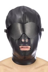 Капюшон для БДСМ зі знімною маскою Fetish Tentation BDSM hood in leatherette with removable mask SO4672 фото