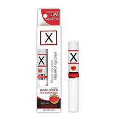 Стимулювальний бальзам для губ унісекс Sensuva - X on the Lips Strawberry з феромонами, полуниця SO4461 фото