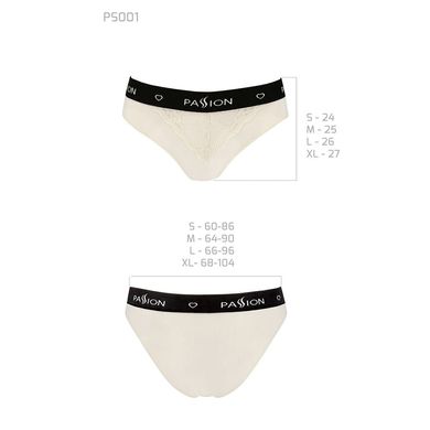 Трусики з широкою гумкою і мереживом Passion PS001 PANTIES ecru, size S SO4165 фото