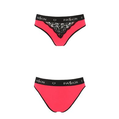 Трусики з широкою гумкою і мереживом Passion PS001 PANTIES red/black, size L SO4167 фото