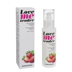 Масажна олія Love To Love - Love Me Tender, Strawberry (100 мл), аромат полуниці, без парабенів SO1389 фото
