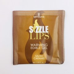 Пробник масажного гелю Sensuva - Sizzle Lips Salted Caramel (6 мл) SO3379 фото